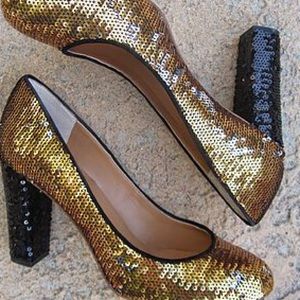 J.Crew Factory Olive Sequin Pump Multi Color 8 NIB