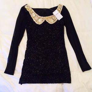 Black shimmer dress