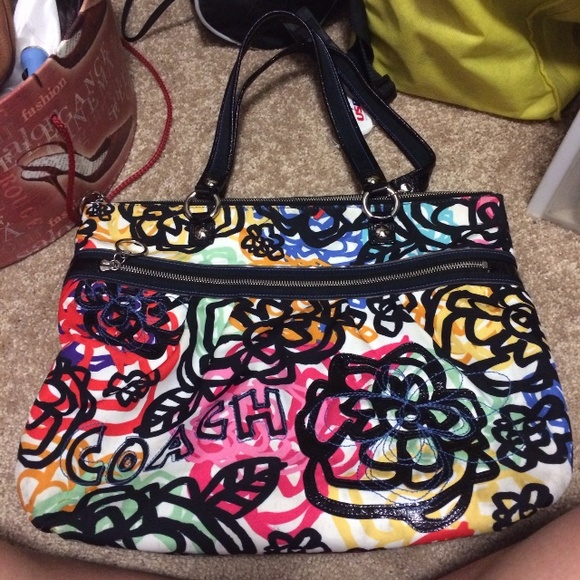 Coach poppy tote