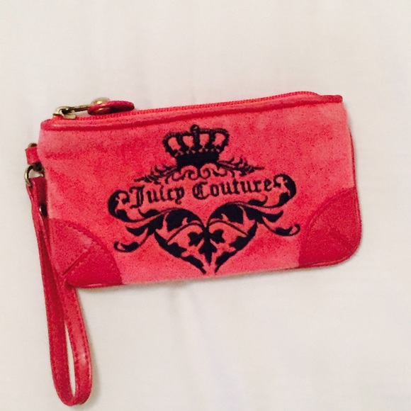 Juicy pink velour wristlet