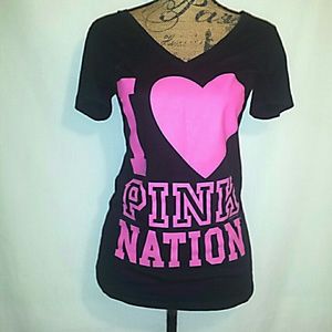 Vs pink Pink Nation vneck tshirt