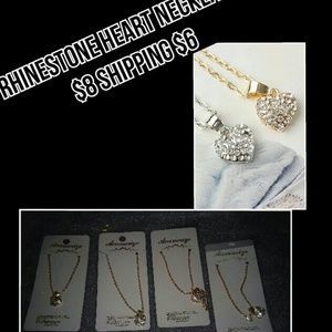rhinestone heart necklace