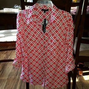 NWT Button Down Blouse with silver Metal buttons