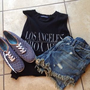 Navy polka dot Keds size 8