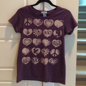💜How cute? Peace Love Lucky Brand T-Shirt purple
