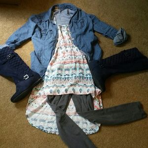 🌷Hi - low Dress with tribal print design