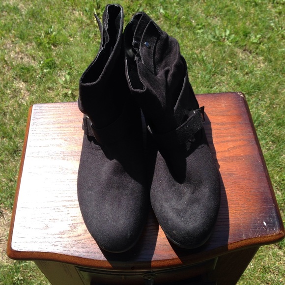 Faux Suede Black Booties - Picture 2 of 4