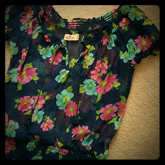 Hollister Floral Chiffon Top