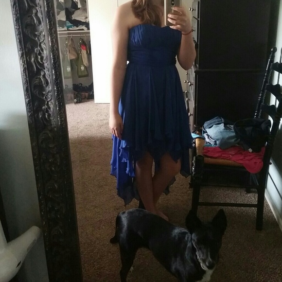 Blue high-low dress