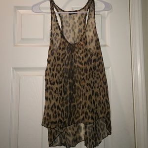 Sheer cheetah print top