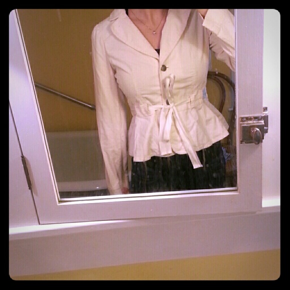 Ann Taylor LOFT corduroy white jacket