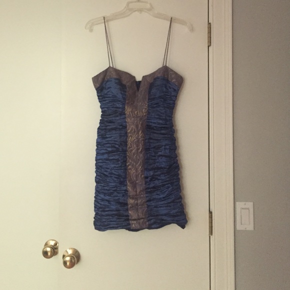 Nicole miller blue mini cocktail dress