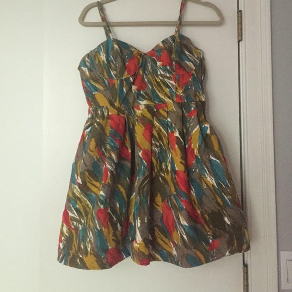 Printed summer tea cup day dress with pockets