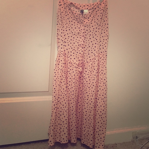 Pink heart print skater dress