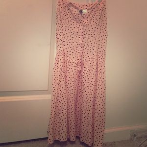 Pink heart print skater dress