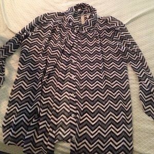 A black and pink chevron blowse