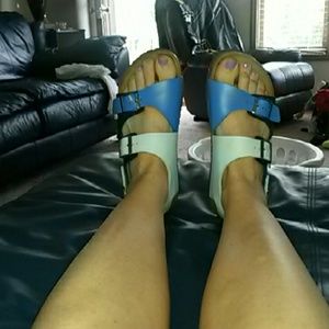 Blue birkenstock sandal