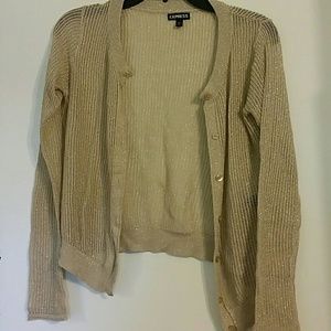 Gold crochet Express cardigan