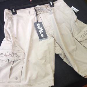 Khaki swim trunks