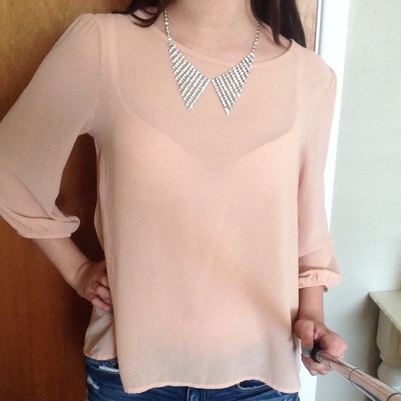Francesca's Baby Pink Blouse