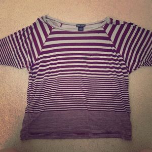Purple and grey striped t-shirt!