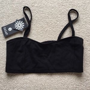 Caged back bralette cropped tank