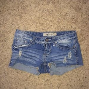 Light blue jean shorts