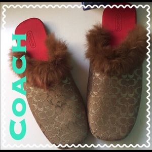 Coach slipper Gold signature Rabbit Fur - classy!