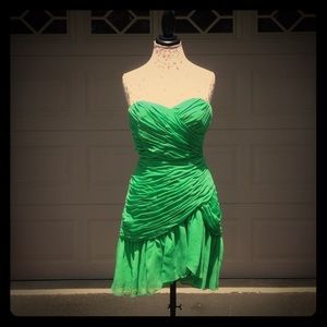 Mermaid green evening cocktail dress