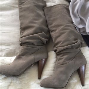 Zara suede grey tall boots