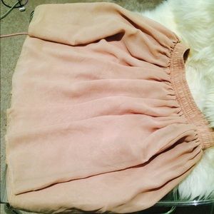 Nude Chiffon American Apparel Skater Skirt