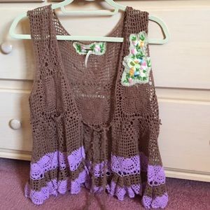 Free people crochet vest
