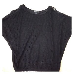 Black lace top with exposed shoulders!