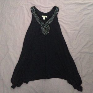 Navy beaded blouse