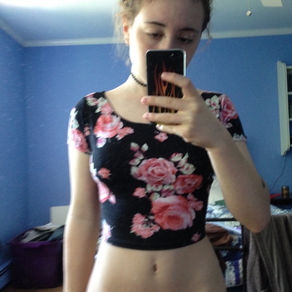 forever 21 flower crop top