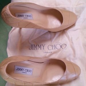 Jimmy choo nude cosmic pumps mock croc