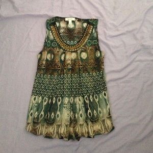 Peacock print blouse