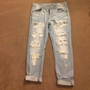 Light faded ripped jeans