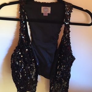 Black Sequin Vest