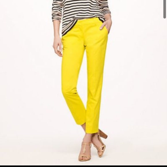 J Crew Cafe Capri - yellow