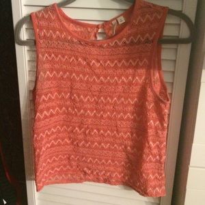 Medium pink lace top