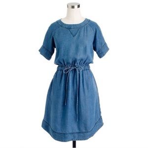 J. Crew Chambray drawstring waist dress