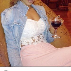 White crop lace Cami