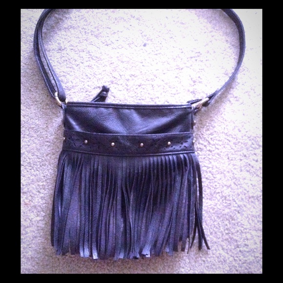 Black fringe purse