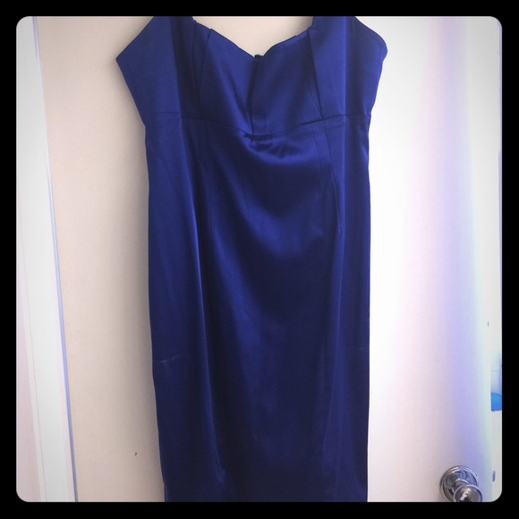 Beautiful sapphire blue satin Calvin Klein dress.