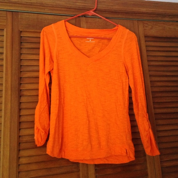 3/4 sleeve orange shirt