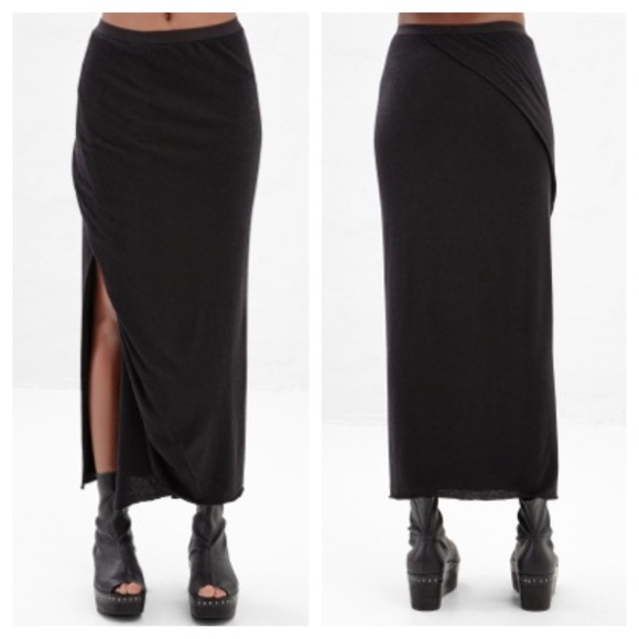 ✖️SOLD✖️Rick Owens Lilies Draped Slit Midi Skirt S