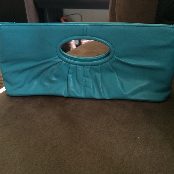 Teal rectangular clutch