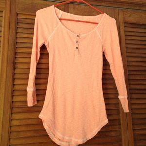 3/4 sleeve peach shirt