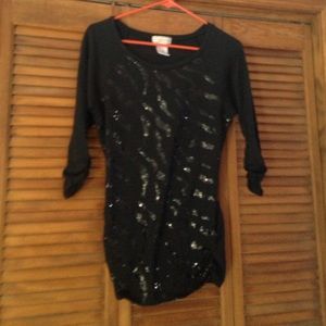 3/4 zebra sequined shirt